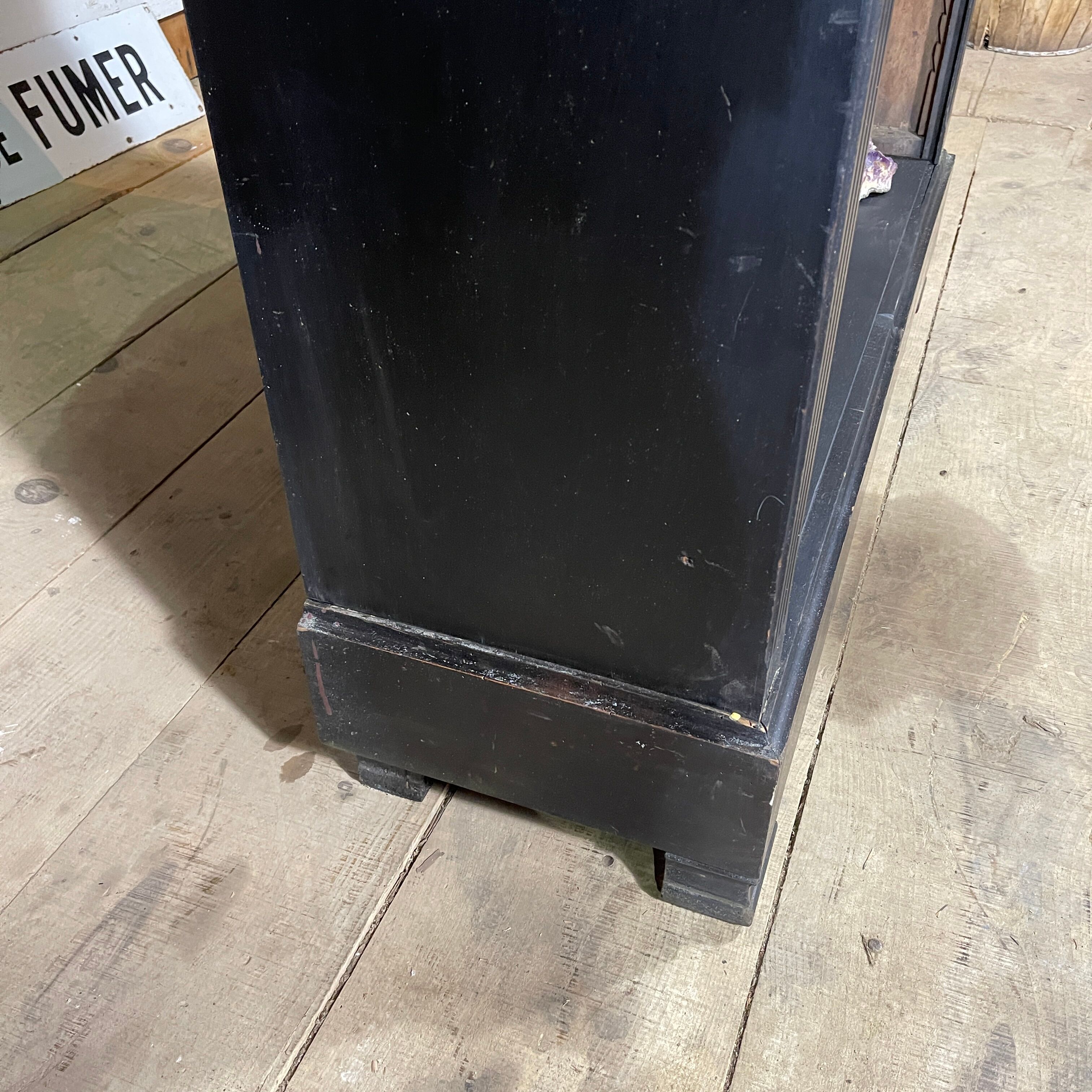 Black patina bookcase