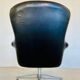 Vintage Danish swivel chair in black leather by Bramin