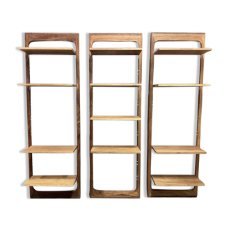 Set of three modular Scandinavian design shelves 1960.