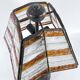 Monumental brutalist thick glass and metal table lamp by Longobard. Italy 1
