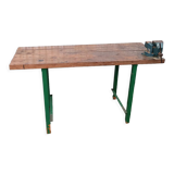 Industrial workshop workbench, wood and metal work table