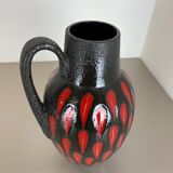 Pottery fat lava "strawberry" 414-38 floor vase made by scheurich, 1970s