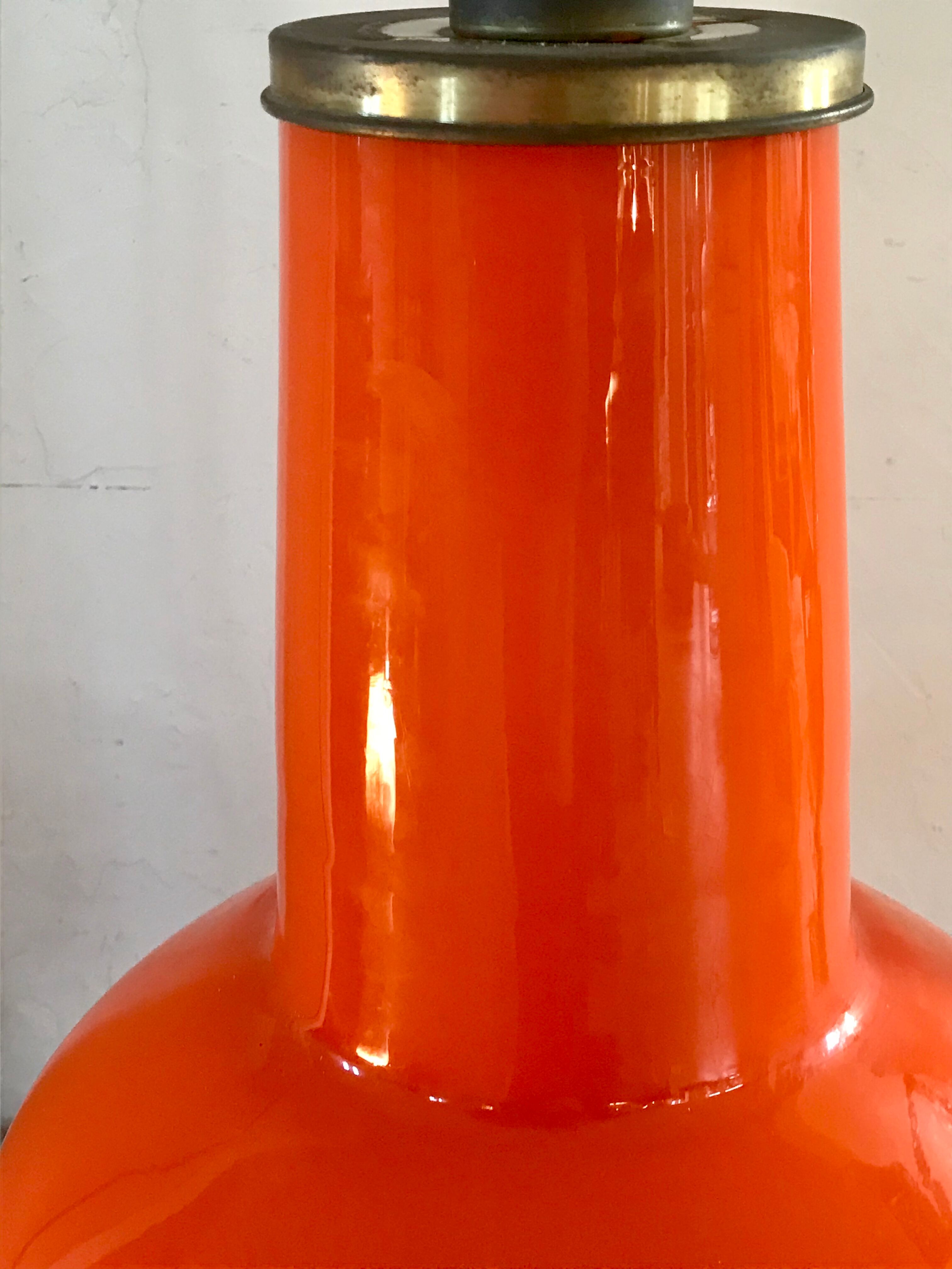 70's dual-light opaline lamp