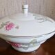 White porcelain soup tureen by Haviland with Dahlia patterns.