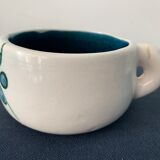 2 cups maja white and blue enamelled ceramic cups