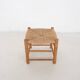 Vintage rattan and wooden stool, France, 1960's