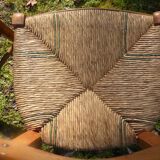 2 Solid wood straw chairs