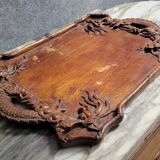 Asie Vers 1900 : plateau aux dragons en bois exotique