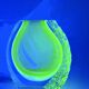 Mandruzzato Murano Sommerso Quadri-layer Outline UV Rare 70s Vase