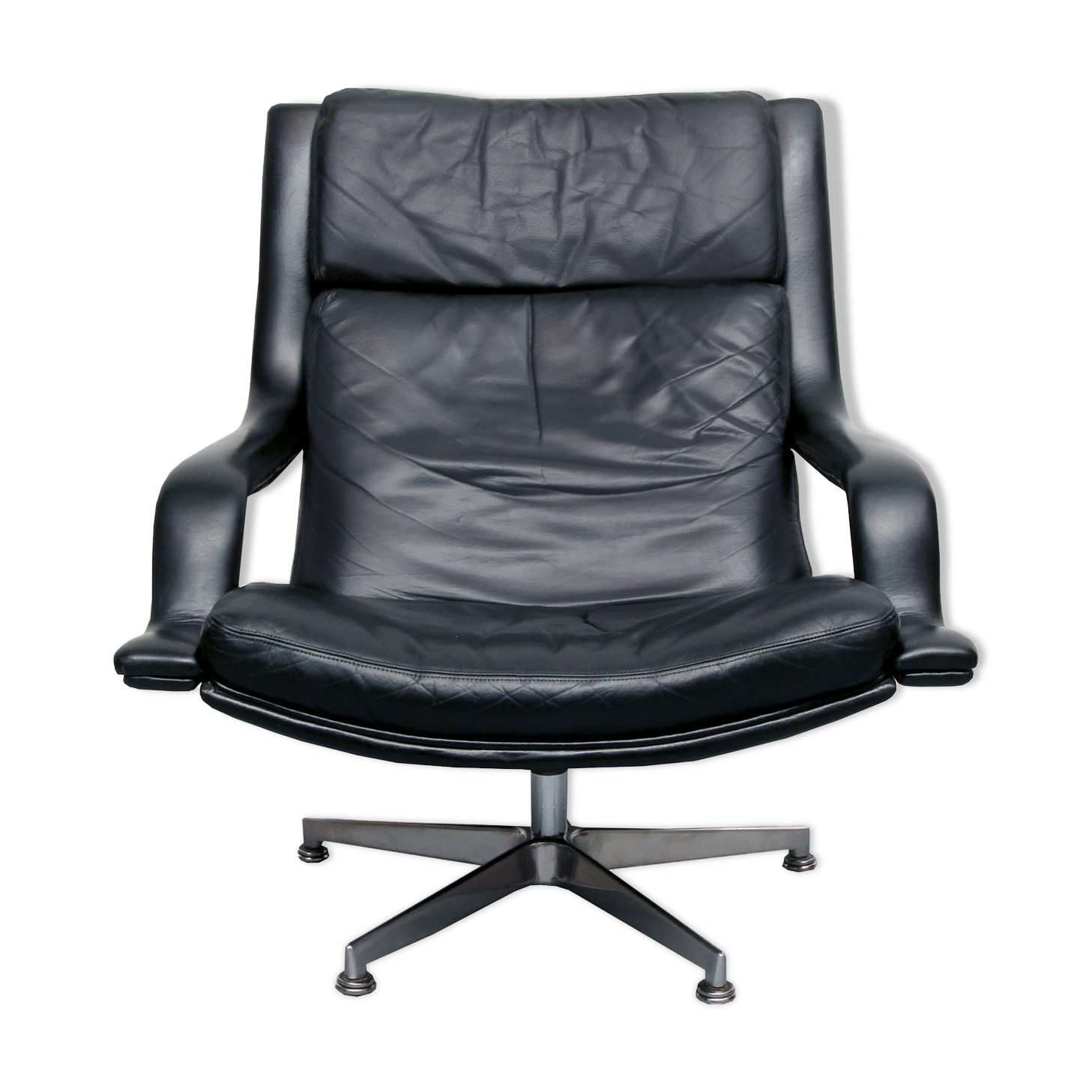 1970s leather swivel chair from geoffrey hartcourt for artifort