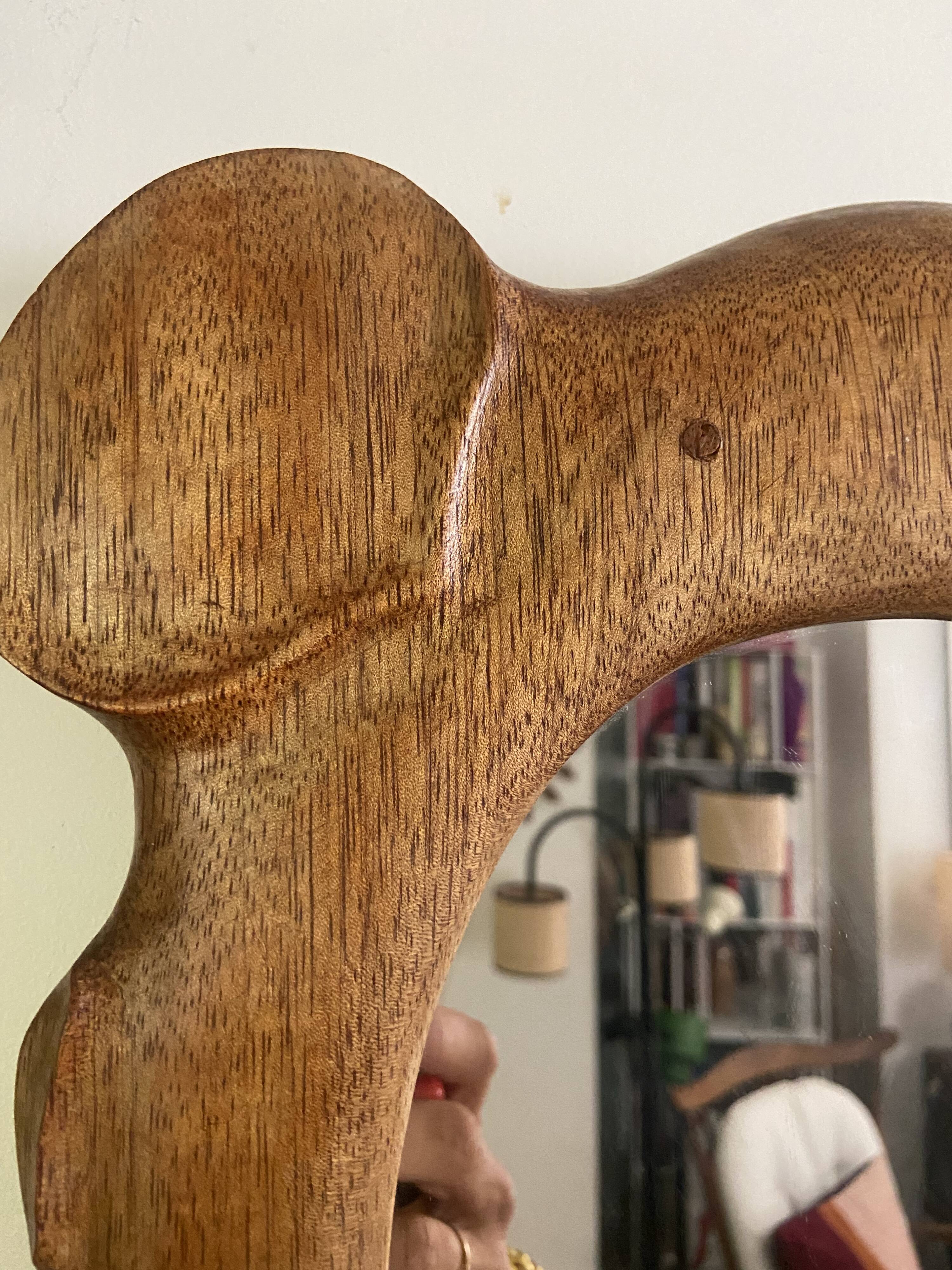 Polymorphic mirror in vintage wood