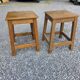 Pair of low stools in solid oak