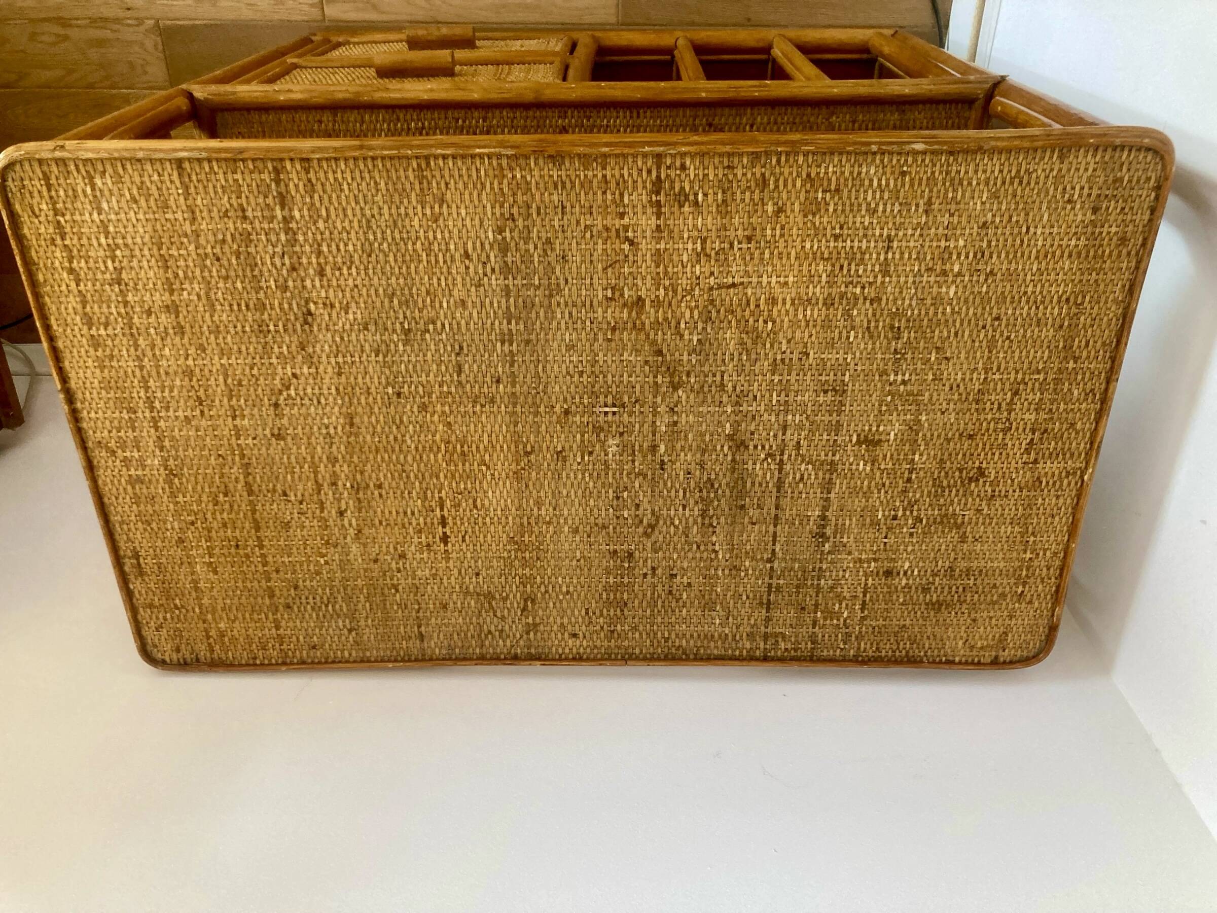 1970s rattan sideboard