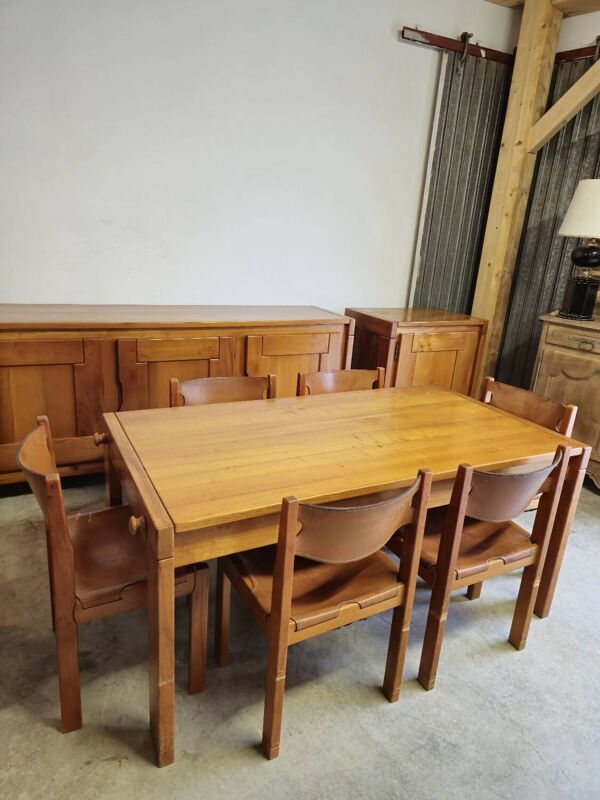 Salle à manger ensemble table et 6 chaises Maison Regain en Orme