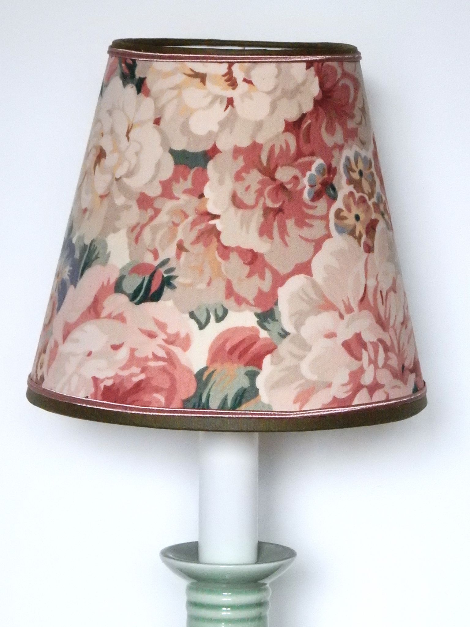 Vintage Kotska foot lamp and English floral fabric lampshade