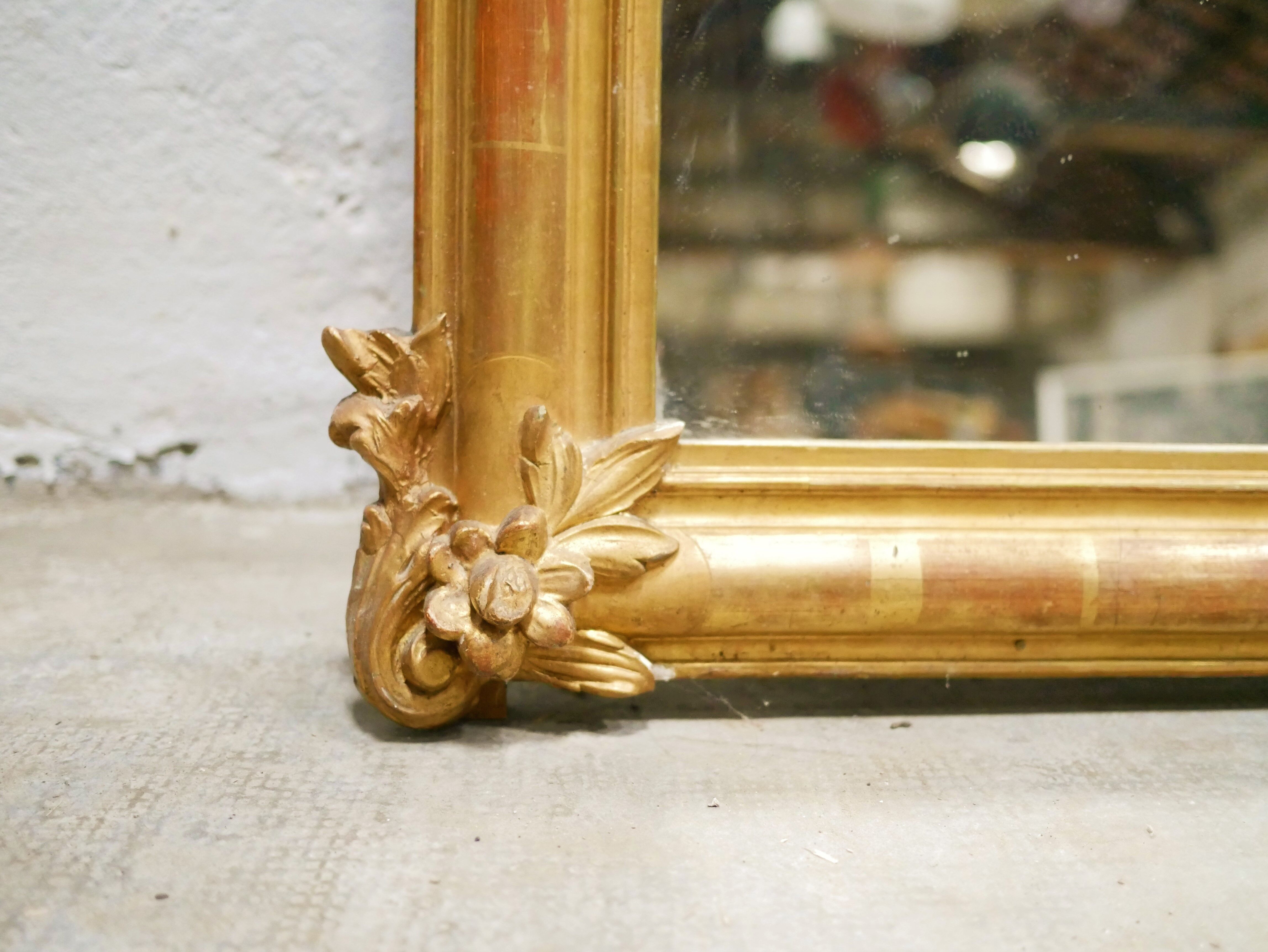Old Louis Philippe mirror with pediment 135cm x 86cm