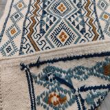 Hand-woven natural wool hallway rug
