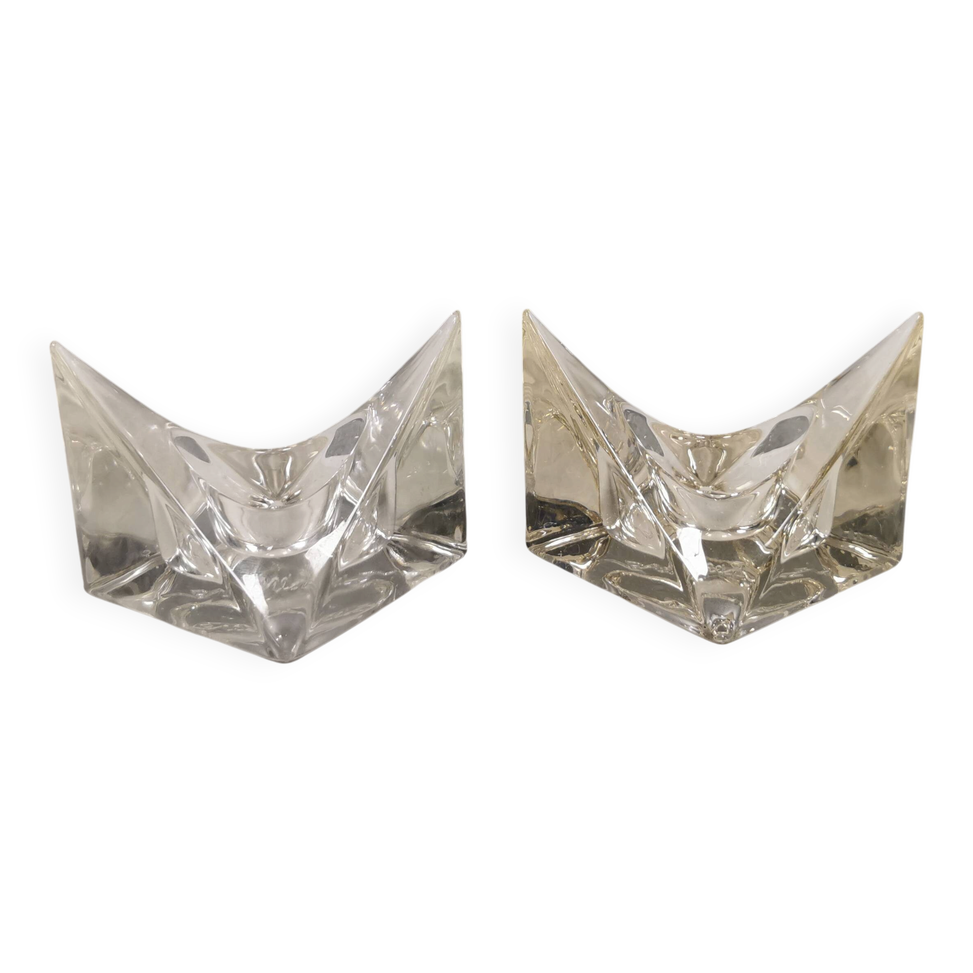 A pair of beautiful vintage glass candlesticks/vases from Prelz 1990s