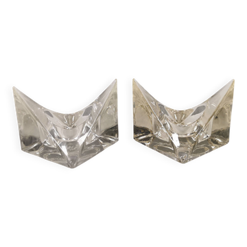 A pair of beautiful vintage glass candlesticks/vases from Prelz 1990s