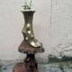 Old bedside table or plant holder vintage wood deco brutalist naturalist
