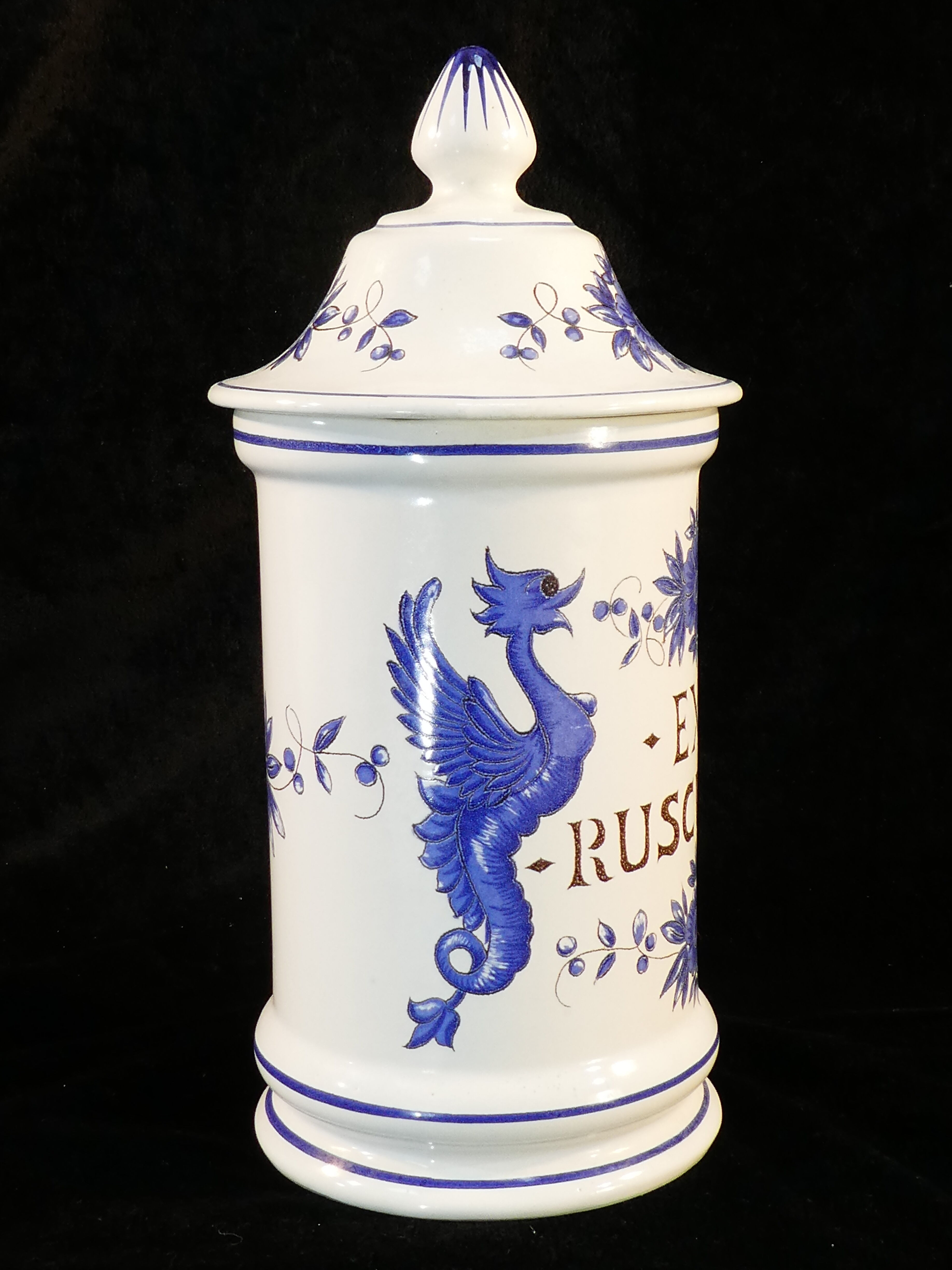 Pot a pharmacy - ext- ruscus. ac in faience of st clement