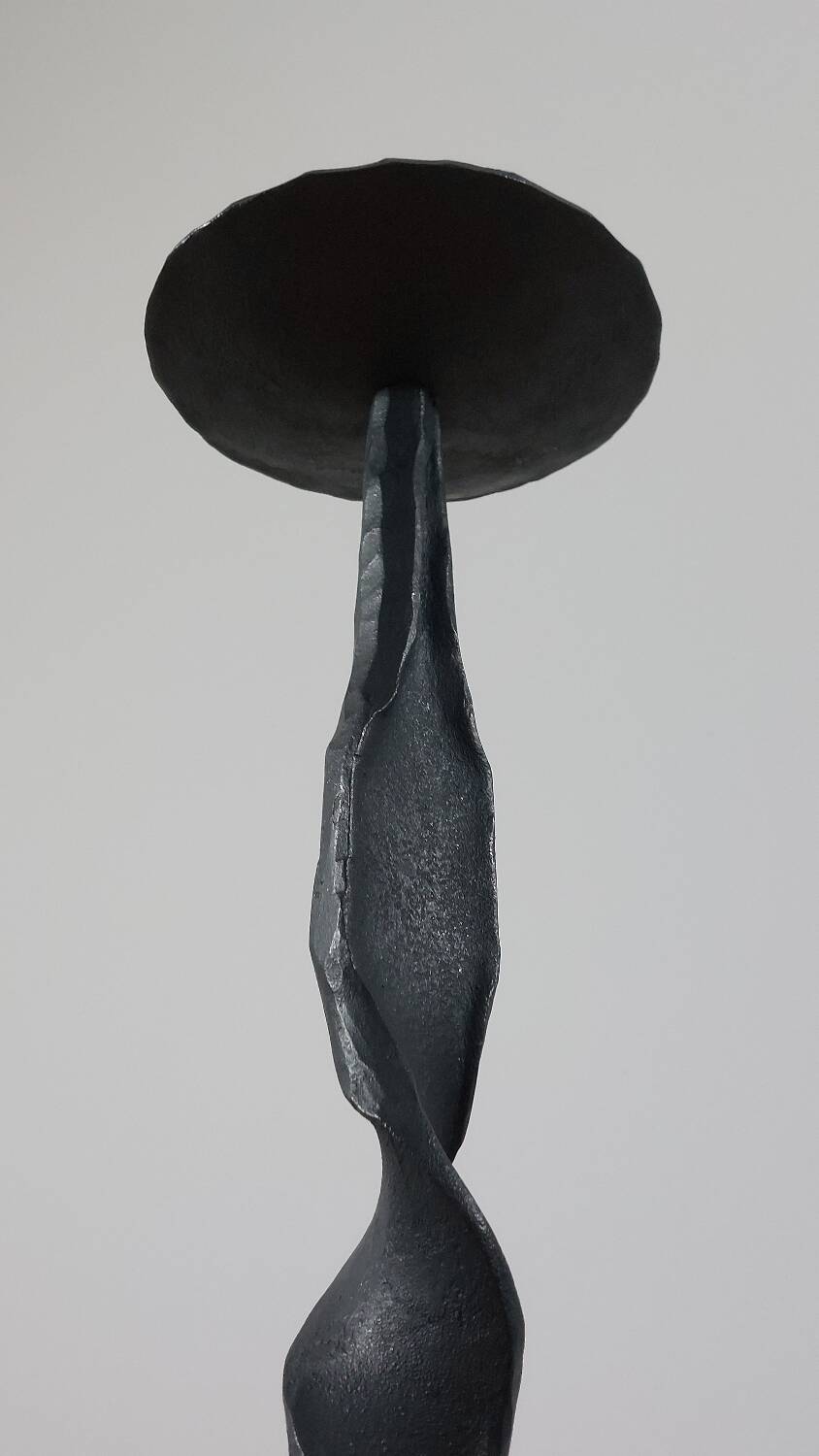 Vintage Mid Century brutalist handforged candleholder