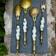 Vintage 1960s brass serving cutlery