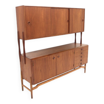Enfilade scandinave en teck, A. Ahlström Osakeyhtiö, Warkaus, Finlande, 1950