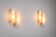 Pair of double shades sconces with brass details