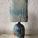 Handmade majolica lamp with fruit design, 1970s