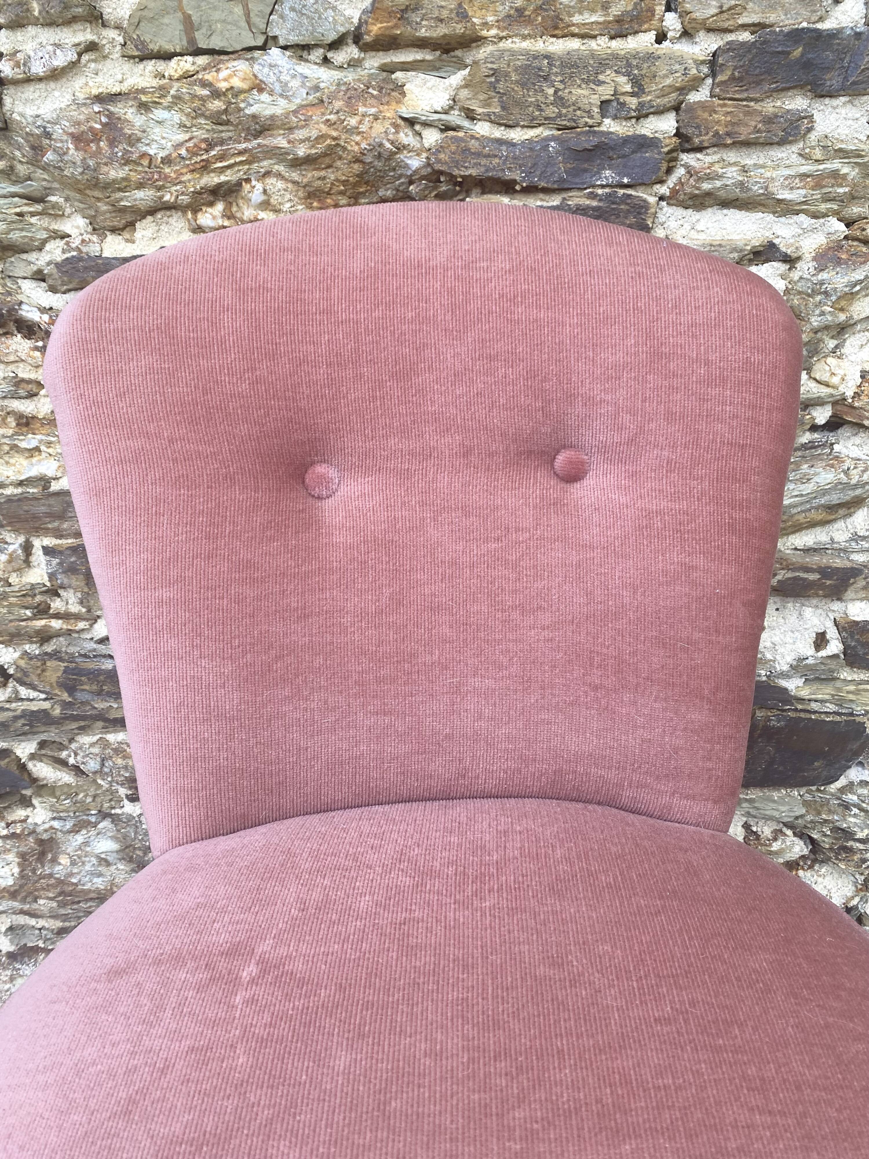 Toad armchair, vintage velvet fireside chair
