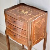 Louis XV bedside table in marquetry