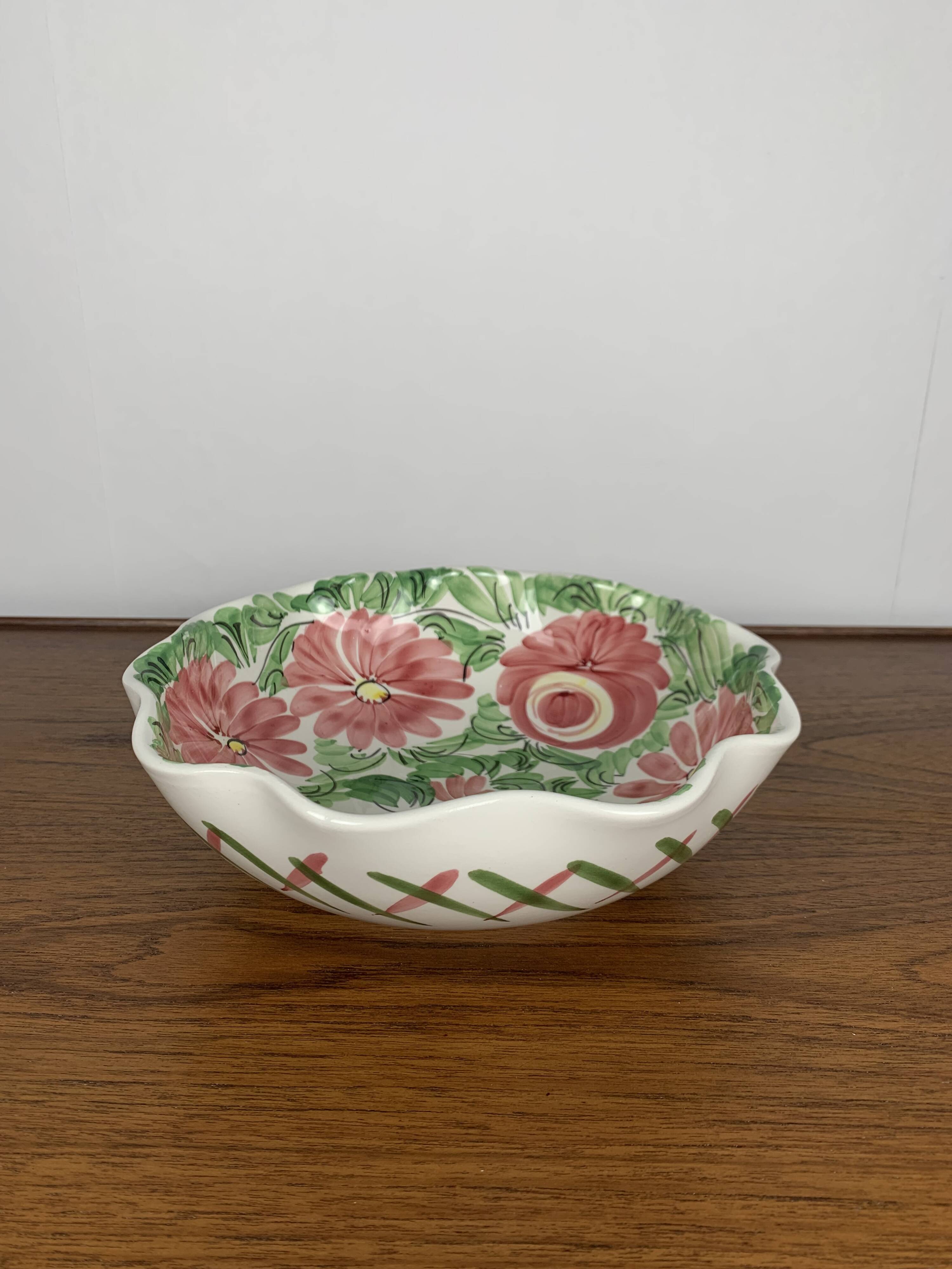 AMANO Vintage Floral Pattern Ceramic Salad Bowl