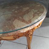 Old marble and wood coffee table from the 50s