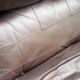2 chauffeuses Marsala plexiglas & cuir marron patchwork, Ligne Roset 1970