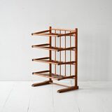 Vintage Scandinavian birch magazine rack 1940s