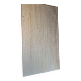 Table travertin bords arrondis 180x100, pied fer forgé 70cm