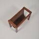 Danish vintage magazine holder in teak with leather, 1970s