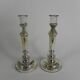 Set of 2 mercury candlesticks, circa 1900 (poor man's silver)