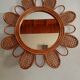 Rattan flower mirror and canning, 56 cm