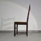 Set of 2 oak, rustic, farmhouse, ladderback dining chairs with rush seats