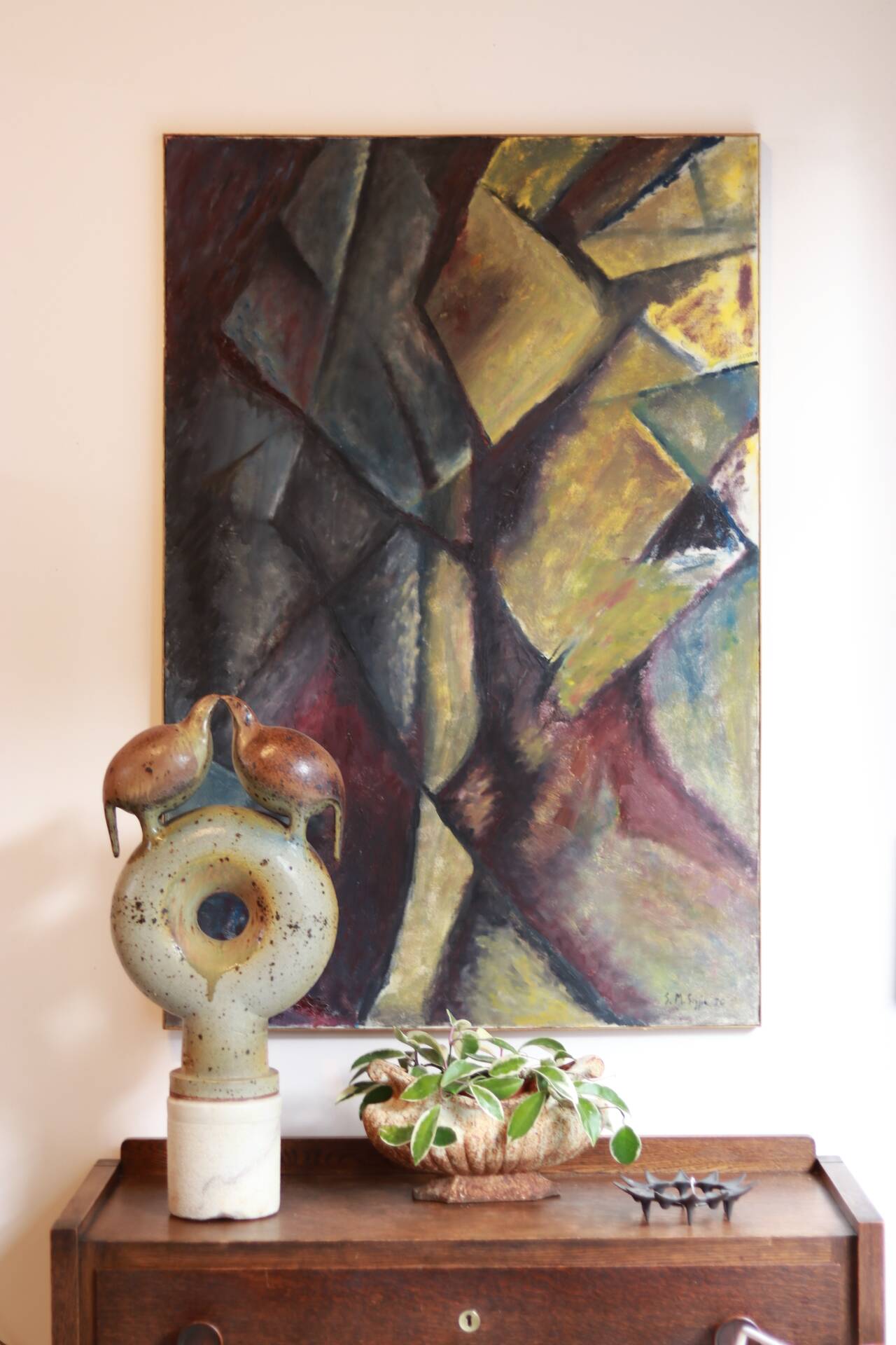 Large abstract art painting, 1970