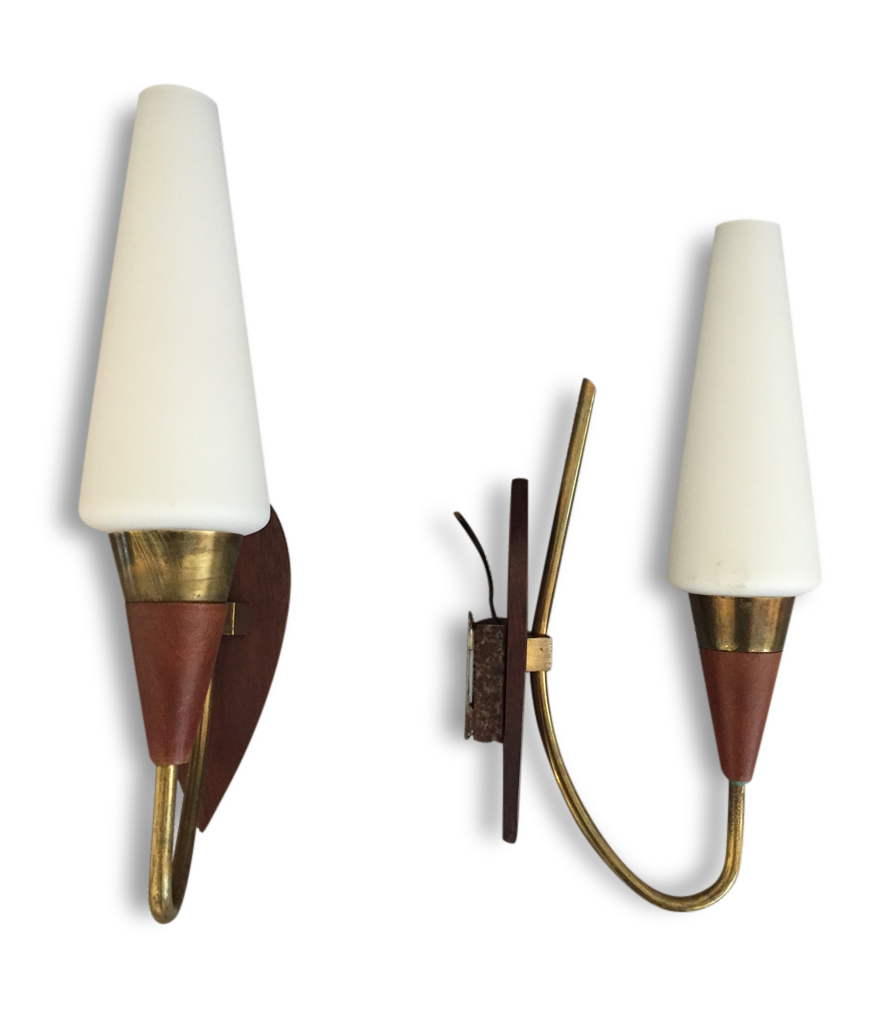 Pair of sconces Scandinavian 1950