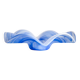 Large white and blue bowl in Murano glass, mid-century style, Italy, 2000s.