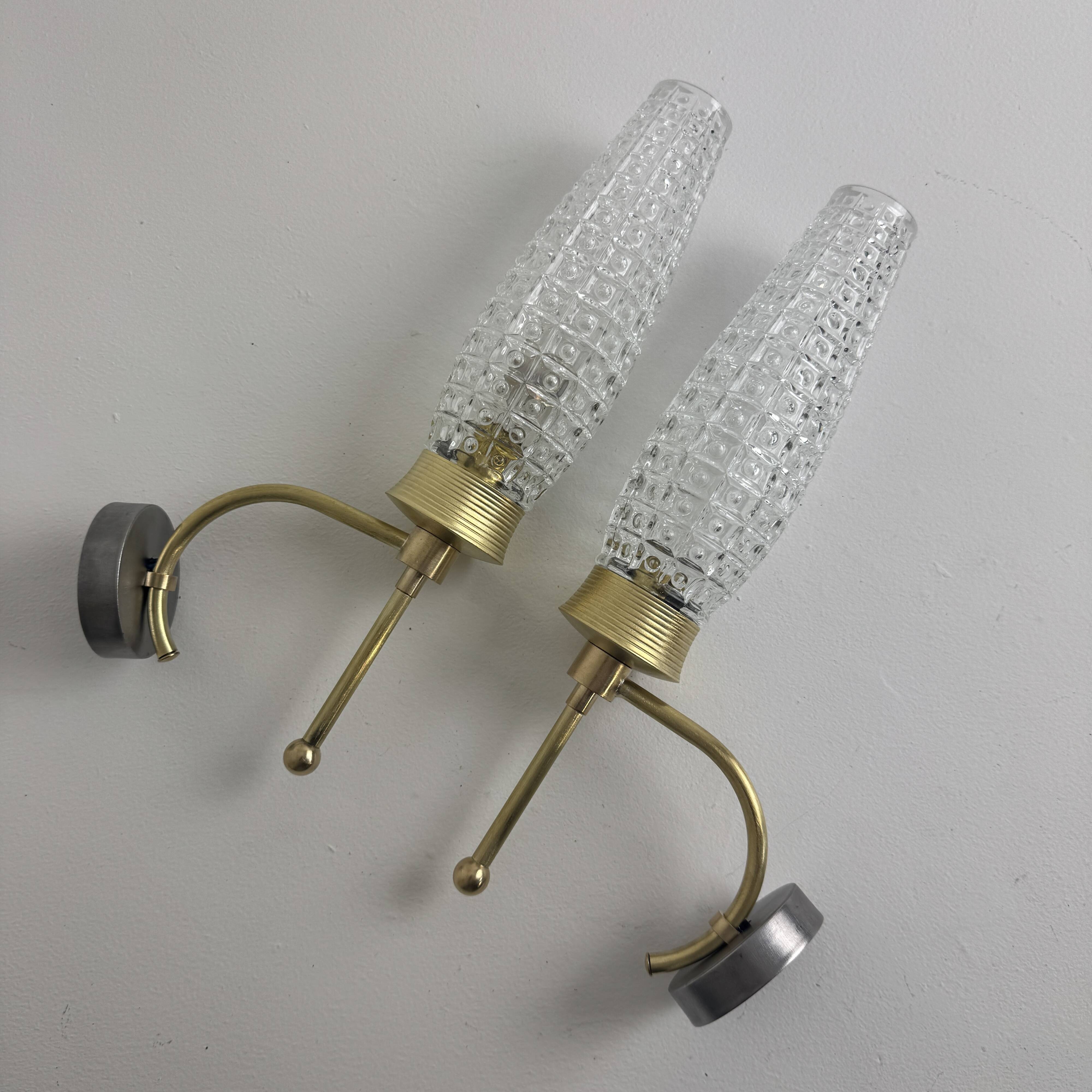 Pair of antique wall lights 1950 vintage