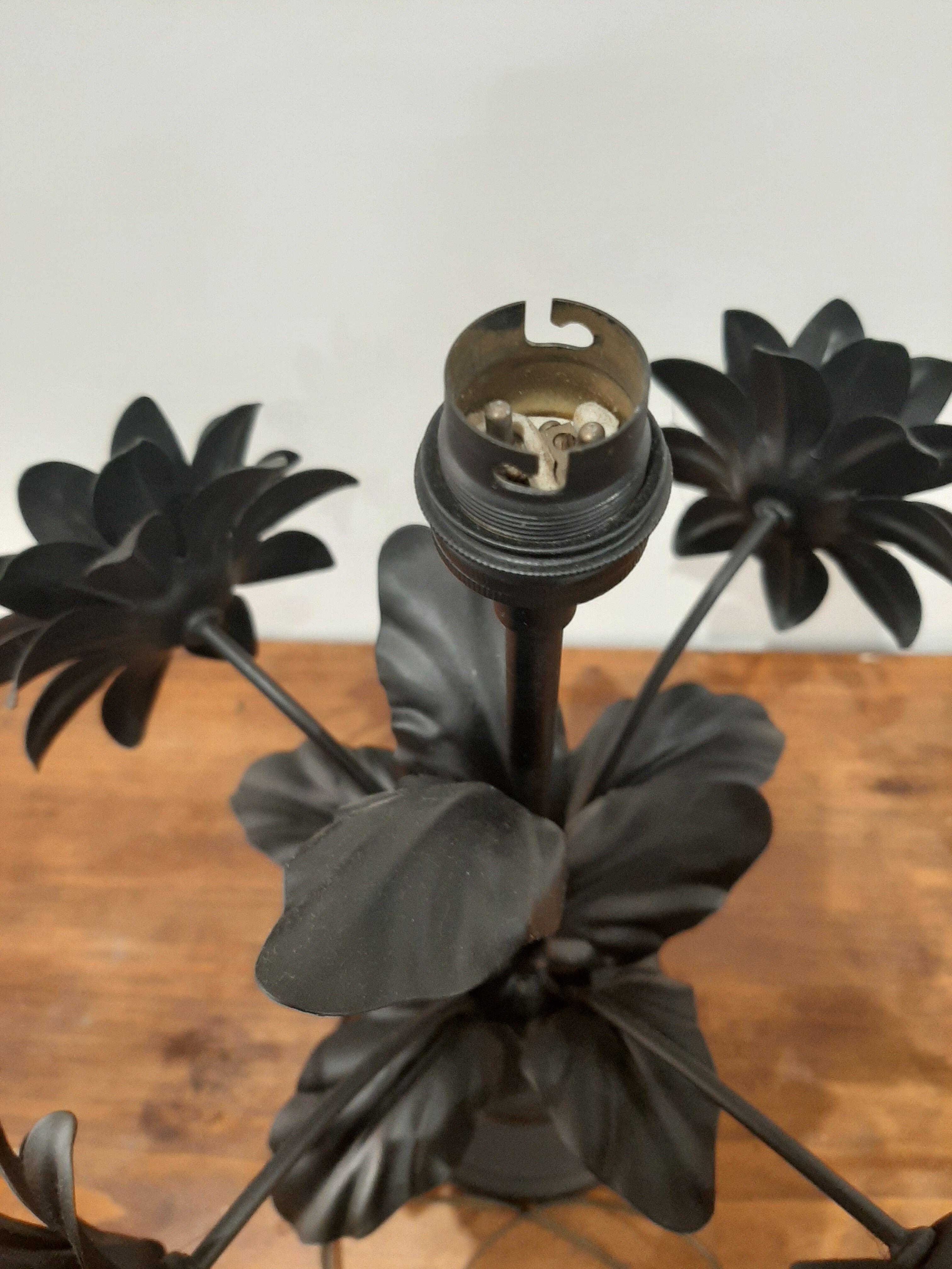 Duo of flower lamp bases