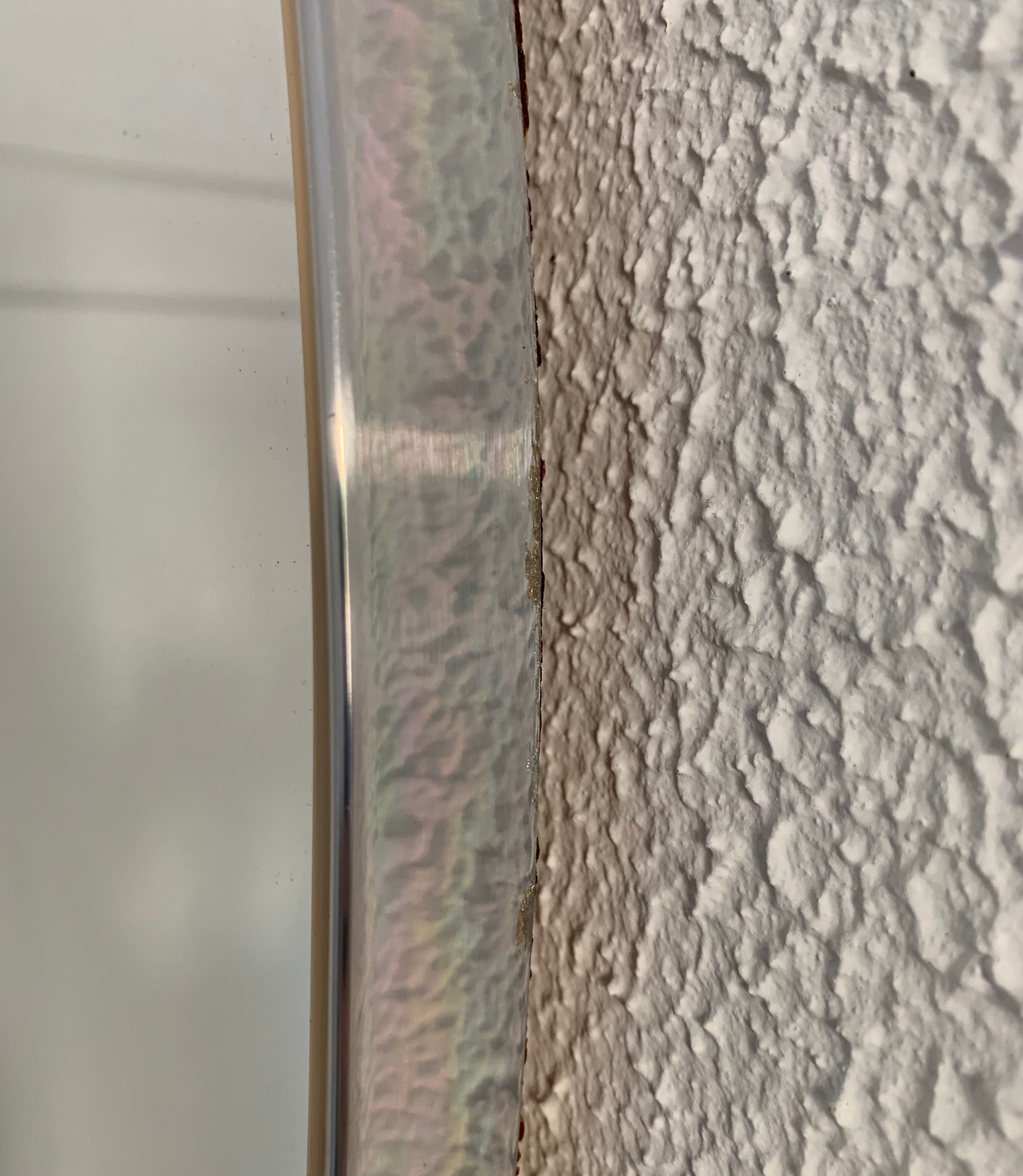 Vintage mirror 1960 rearview mirror aymetric silver - 48 x 33 cm