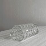 Small thick glass vase, triangular design