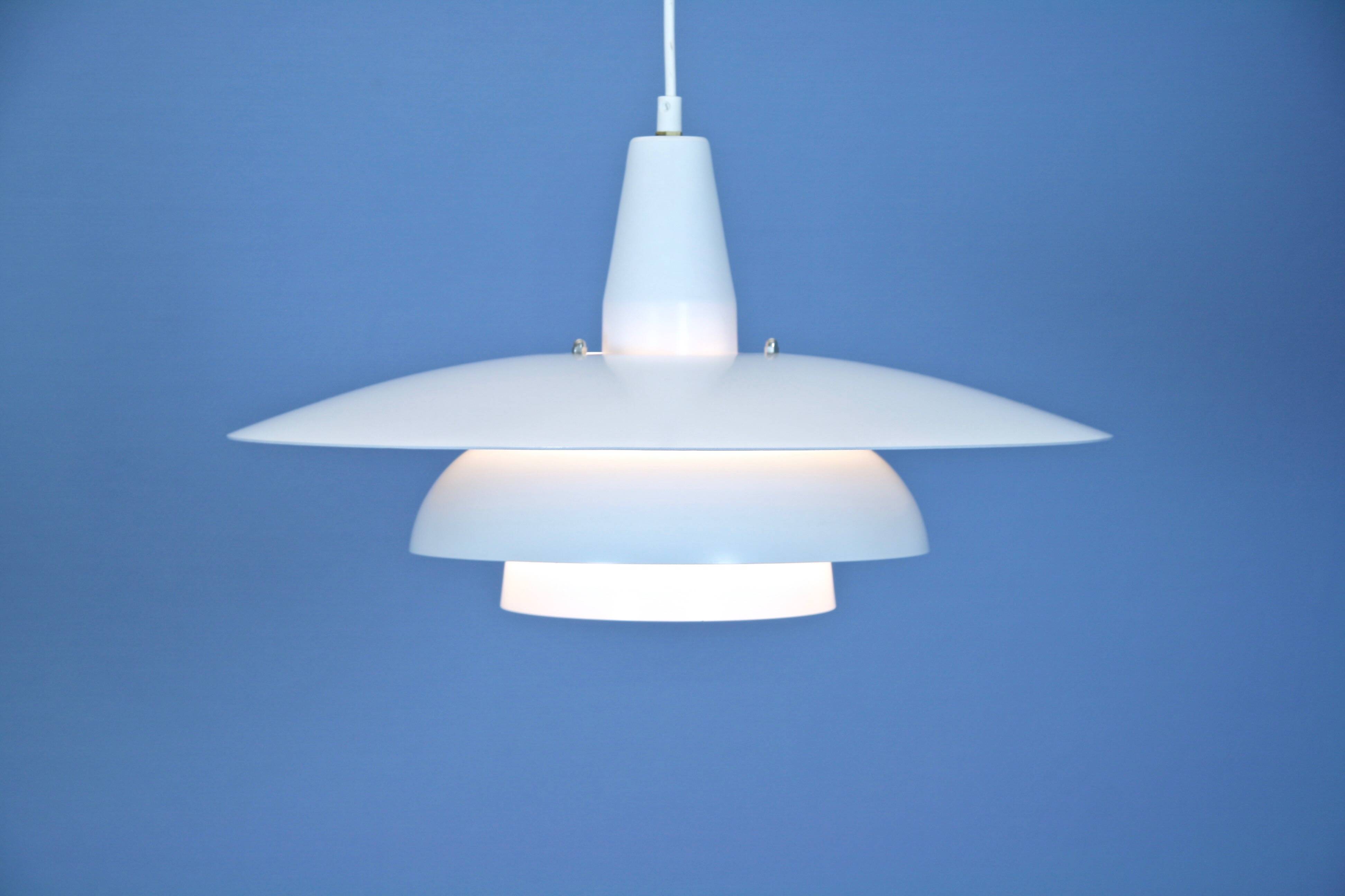 Danish hanging lamp in white, 1970s
