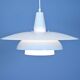 Danish hanging lamp in white, 1970s